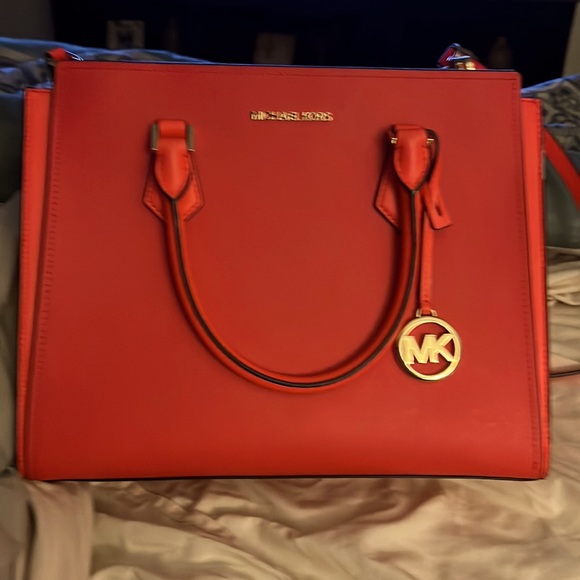 Red Michael Kors, purse, and wallet - Picture 1 of 6